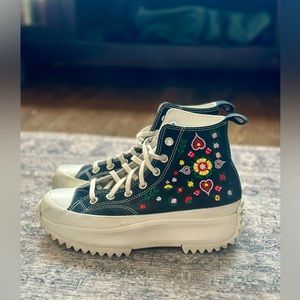 Converse Run Star Hike Platform High 'Floral Embroidery'